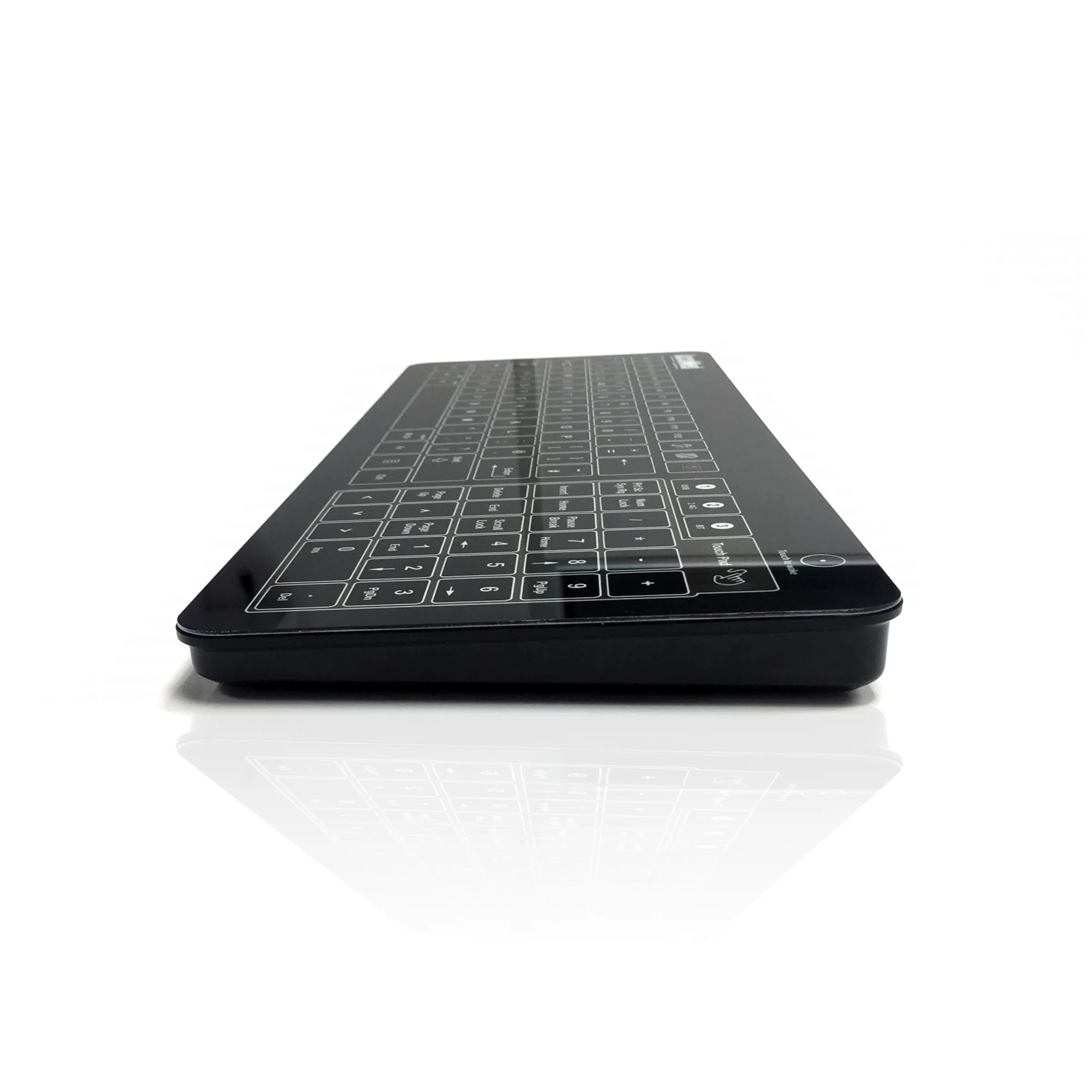 AccuMed Glass Keyboard with Integrated Touchpad in Black (Wired or Wireless)