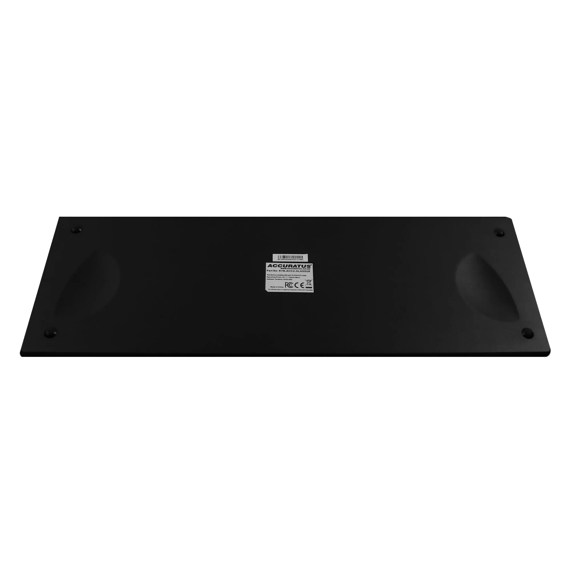 AccuMed Glass Keyboard with Integrated Touchpad in Black (Wired or Wireless)