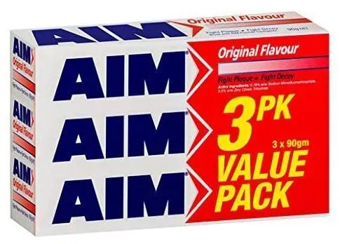 Aim 90G Pk3 Toothpaste Original Flavour Value Pack