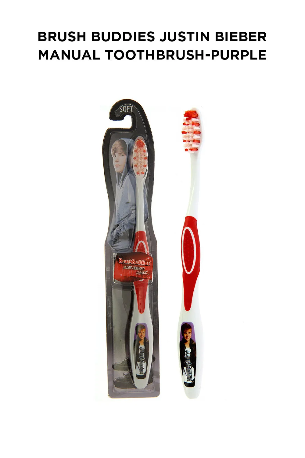 Brush Buddies Justin Bieber Manual Toothbrush-Red
