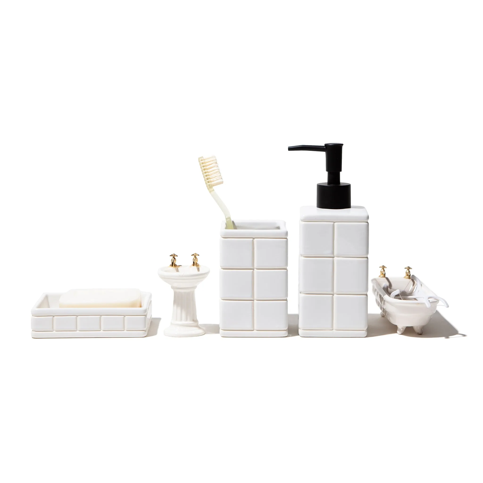 CERAMIC BATH ENSEMBLE TOOTHBRUSH STAND