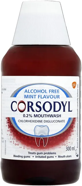 Corsodyl 0.2% Mouthwash Mint - Gum Disease & Bleeding 300ml