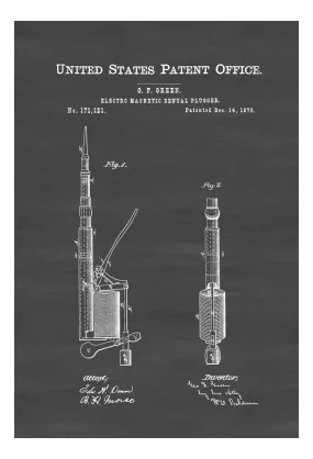 Dental Plugger Patent - Patent Print, Wall Decor, Dental Office Decor, Medical Art, Dental Art, Dentist Decor, Dental Tools, Dentist Patent