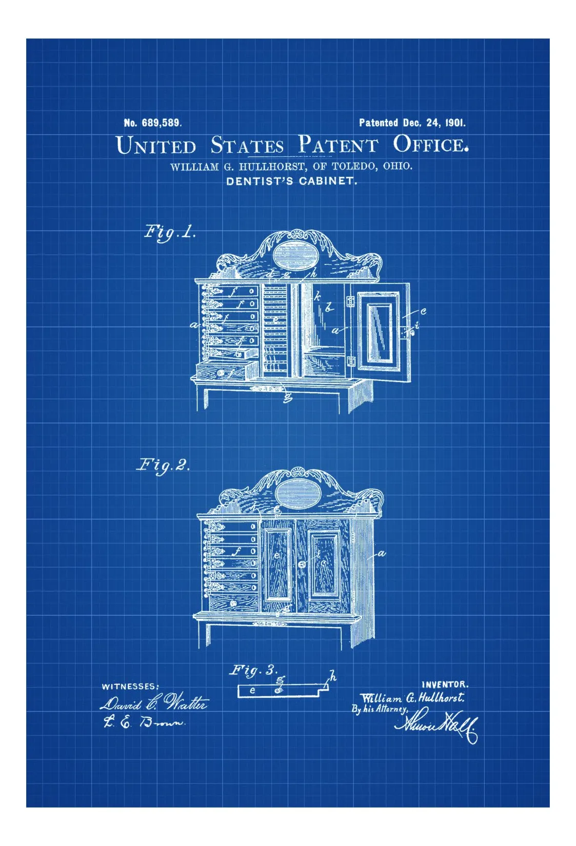 Dentist's Cabinet Patent - Patent Print, Wall Decor, Dental Office Decor, Medical Art, Dental Art, Dentist Decor, Dentist Cabinet