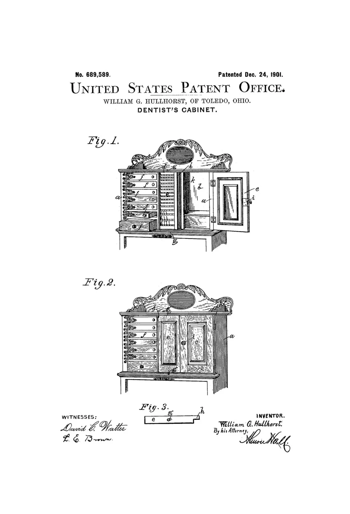 Dentist's Cabinet Patent - Patent Print, Wall Decor, Dental Office Decor, Medical Art, Dental Art, Dentist Decor, Dentist Cabinet