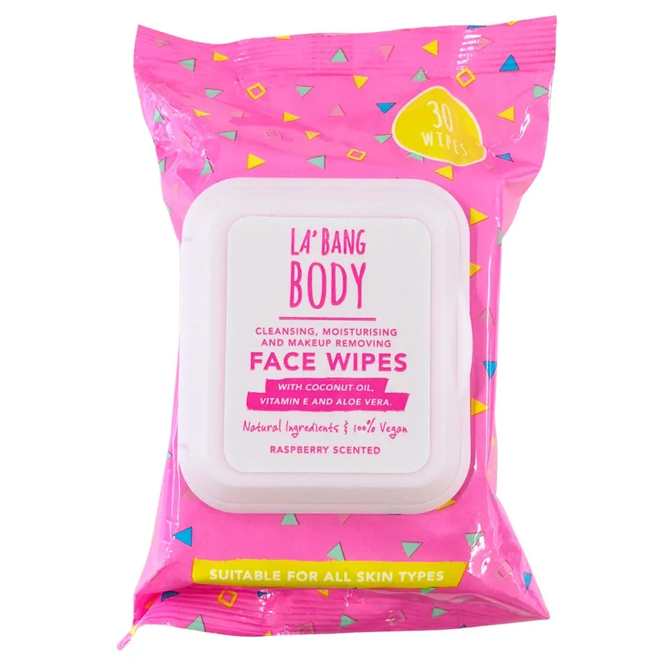 Face Wipes - antibacterial Cleansing & Moisturising - Raspberry