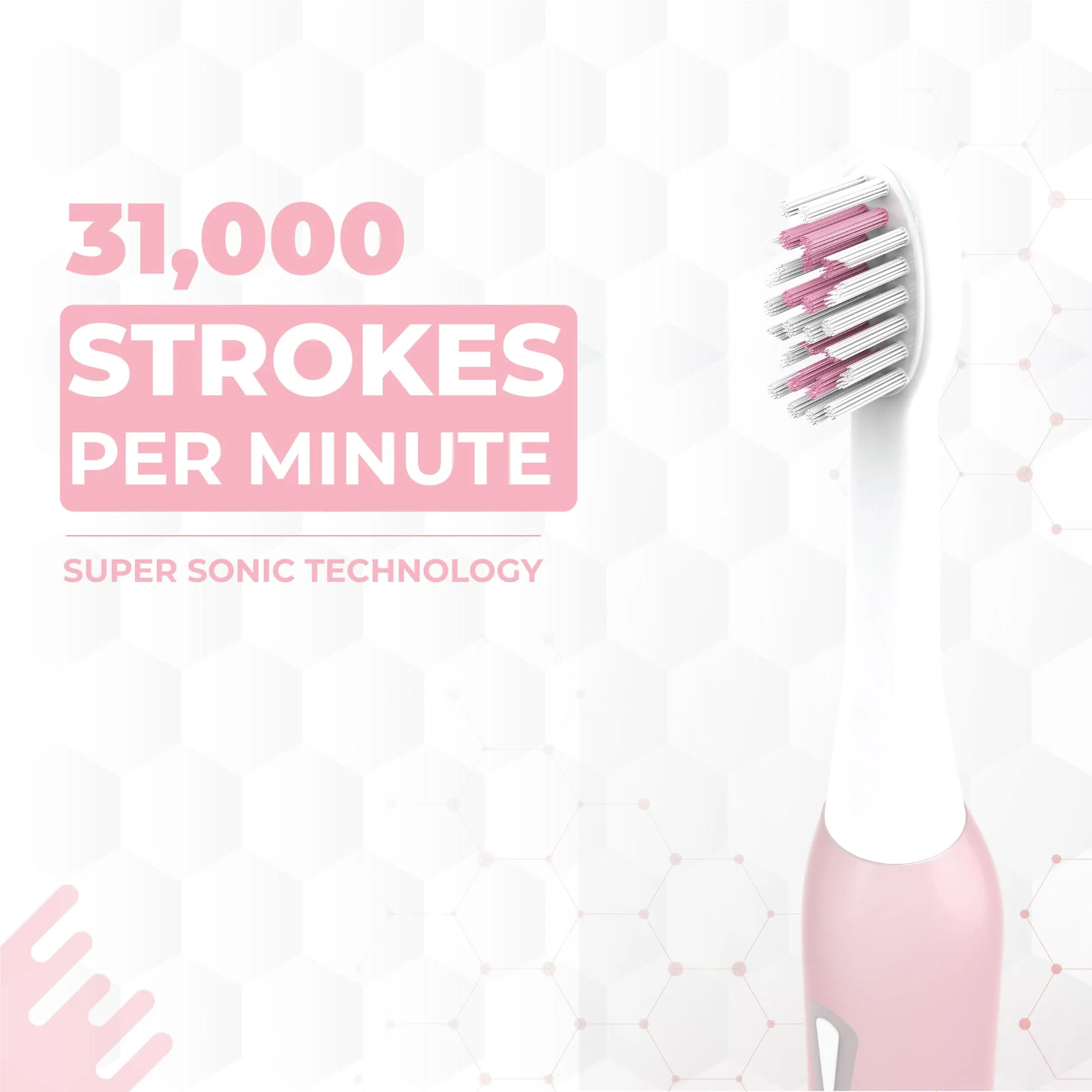 Hammer Ultra Flow Electric Toothbrush, 31000 Strokes per Minute