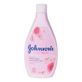 JOHNSONS VITA-RICH ROSE WATER BODY WASH 400ML