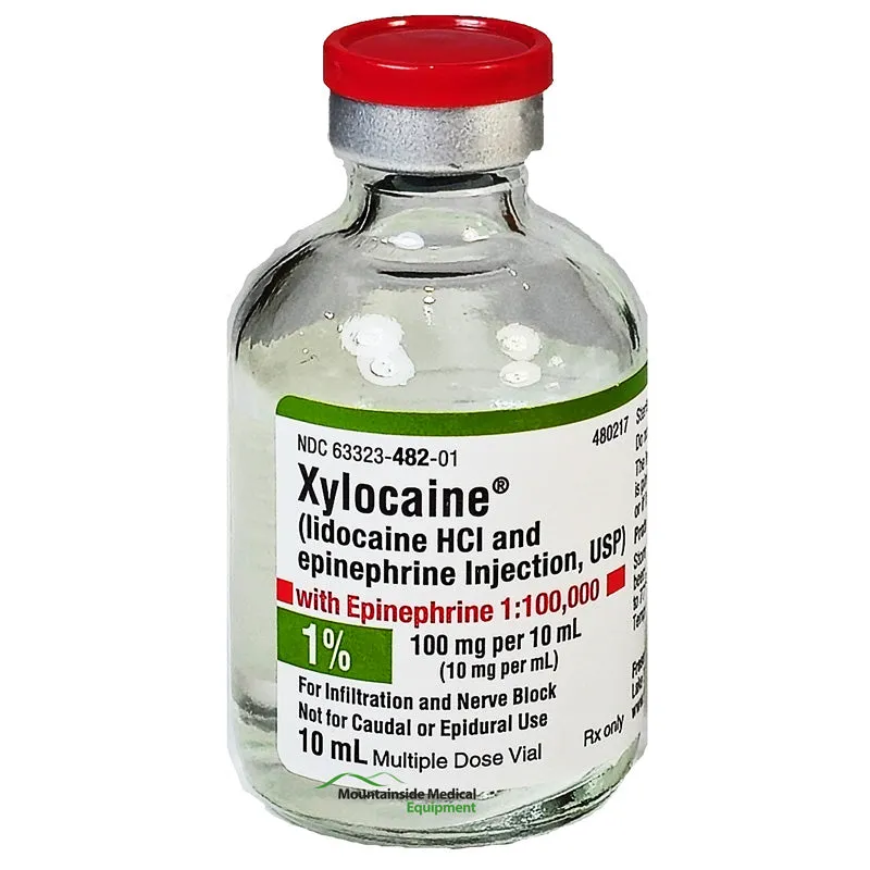Xylocaine (lidocaine HCl) 1% and Epinephrine 1% Injection 1:00,000 Multiple-Dose Vial 20 mL x 25/Tray (RX)